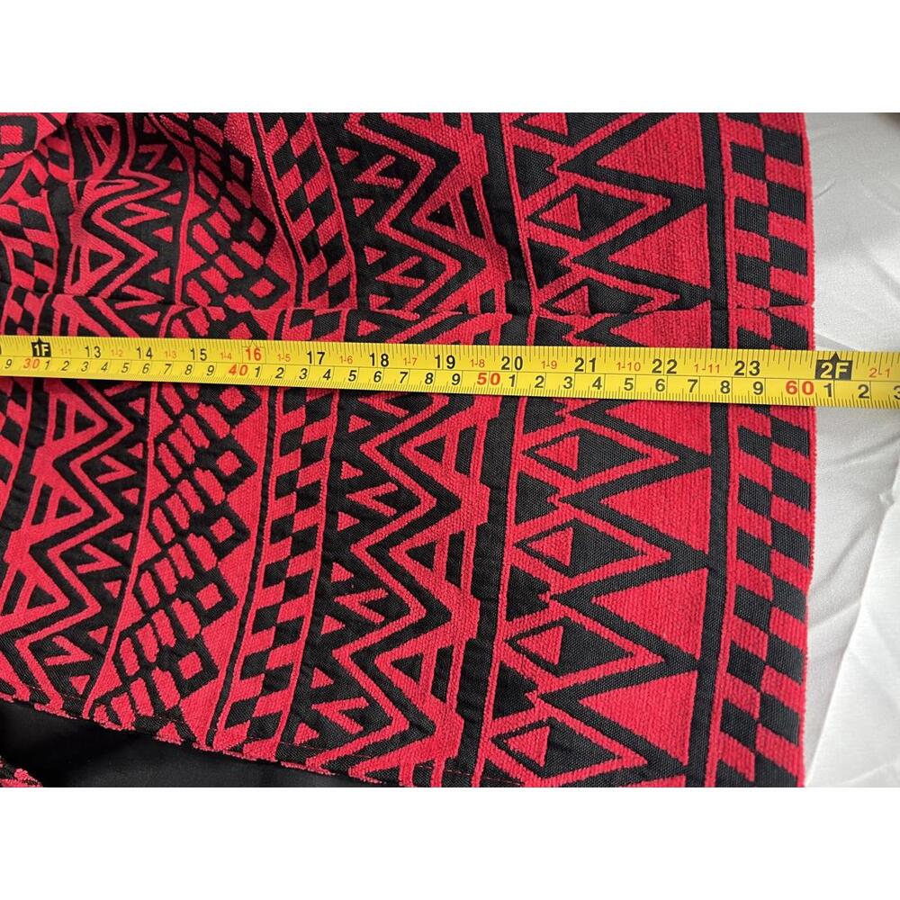 Geometric Pattern Cropped Jacket Size 10p Red Bla… - image 7